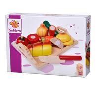 Eichhorn Tabla Alimentos y Cuchillo, Set de Juguetes de Madera para Niños a Partir de 2 Años - Madera, 25 x 14 x 3,5 cm