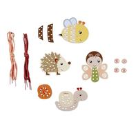 Eichhorn Juego de enhebrar 100006846 – 4 animales, niveles, motricidad fina, madera de haya FSC