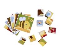 Eichhorn 100006849 - Cubo de imágenes con 6 diseños de Animales, Incluye Plantillas de diseño, Compuesto de 9 Bloques de construcción, 12 x 12 cm de tamaño, Rompecabezas Creativo de 100% Madera de