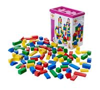 Eichhorn 100010171 100 Bloques de Madera de Colores en Caja de Almacenamiento con cordón y Tapa clasificadora, para niños a Partir de 1 año