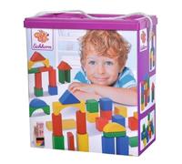 Eichhorn Juego de construcción de madera 100010171 – 100 bloques de colores en caja con cordón