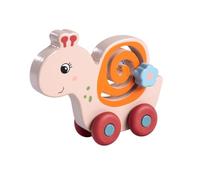 Eichhorn - Caracol Deslizante con Flor para Mover, 13 cm de Largo, Ruedas de Silicona silenciosas, de Madera contrachapada 100% certificada FSC, a Partir de 1 año