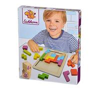 Eichhorn - Colorido Juego de Formas, Juego de Habilidad con 20 Piedras en 5 Formas, 21 Piezas, 18 x 15 cm, para 1 Jugador, de Madera, a Partir de 4 años