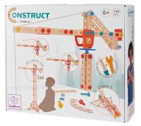 Eichhorn Construct Grúa - 248 Piezas 2 en 1 Juguete de construcción para Promover la motricidad y la Creatividad, construible como grúa o Nave Espacial, Madera certificada FSC, a Partir de 6 años