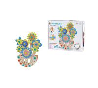 Eichhorn Construct - Juego de 113 Piezas de construcción y Manualidades para Promover la motricidad Fina y la Creatividad, decoración Floral 2 en 1, Madera certificada FSC, a Partir de 4 años