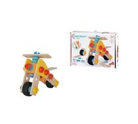 Eichhorn Construct Mini Motocicleta - 47 Piezas de construcción de Juguete con Ruedas giratorias para Promover la motricidad de Madera con Certificado FSC, combinable con Otros Juegos, a Partir de 3