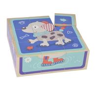 Eichhorn - Cubo de Fotos Friends de 9 Bloques de construcción con 6 Motivos de Animales, 9 Piezas, 12 x 12 cm, 100% Madera de Abedul certificada FSC, a Partir de 3 años