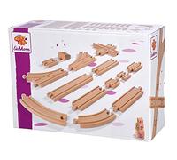 Eichhorn Ferrocarril 100006405 - Juego de rieles (44 Piezas, Madera de Haya certificada FSC, se Puede Instalar con Otros Sistemas ferroviarios)