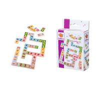 Eichhorn - Games - Domino con Diferentes Motivos de Animales y Objetos, Cada uno de 6 x 3 cm de tamaño, 28 Piezas, de Madera contrachapada de Tilo, a Partir de 3 años