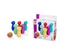 Eichhorn - Games - Juego de Bolos de 6 Pines y una Bola de Madera, Mesa de Colores de 7 Piezas, Madera de Abedul, a Partir de 3 años