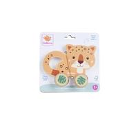 Eichhorn Jaguar - Juguete Deslizante para bebé con Orificio de Agarre, promueve la motricidad y el Movimiento, de Madera contrachapada y con certificación FSC con Ruedas de Silicona, 10 cm, a Partir