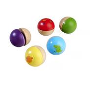Eichhorn Juego de 5 Bolas de Sonido Musical con Diferentes Funciones de Sonido como sonajero, Campana y chirrido, promueve la percepción acústica y Las Habilidades motoras, de Madera de Haya y Cerezo