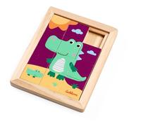 Eichhorn Juego deslizante de cocodrilo, juego de ajos con 9 piezas deslizantes para promover la lógica, la concentración y la motricidad fina, rompecabezas compacto con diseño de animales, a partir de
