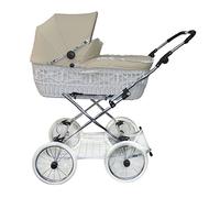 Eichhorn mimbre de cochecito con correa de piel estructura con - öhen deslizante ajuste - Cesta de mimbre color blanco beige beige