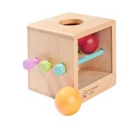 Eichhorn Montessori - Caja de Bolas con Ventana de 3 Varillas y 2 Bolas, observa cómo la Bola Cae a través de la Caja, para exploradores, 100% Madera de Haya certificada FSC, a Partir de 1 año