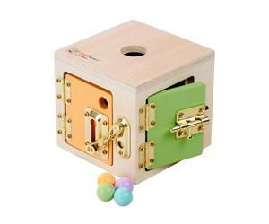 Eichhorn Montessori Cubo de Aprendizaje con Cerraduras, Madera, +3