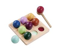 Eichhorn Montessori - Juego Educativo con Bolas de Madera de Colores, promueve la clasificación, el Aprendizaje del Color y la motricidad Fina, de Abedul y Madera de Haya certificada FSC, a Partir de