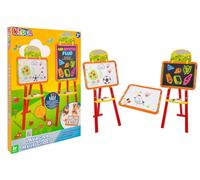 Eichhorn - Pizarra de pie, pizarra infantil con 10 tizas, 1 bolígrafo y esponja, se puede escribir en ambos lados, con estante, giratoria, 13 piezas, 58 x 86 cm, de madera de haya, a partir de 3 años