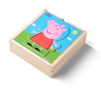 Eichhorn- Peppa Pig Umziehpuzzle Rompecabezas de Madera certificada FSC, 14 Piezas, 4 x 13 x 14 cm, a Partir de Dos años, Multicolor, Small (4003046004229)