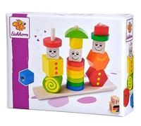 Eichhorn Puzzle apilable de figuras de madera – 20 piezas, 3 clavijas, piezas encajables
