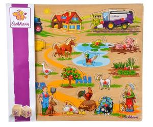 Eichhorn- Puzzle de Madera con Piezas Encajables, Modelos Safari, Granja o Transporte, Medida: 40x35cm, 3 Modelos Disponibles, recibirás un Modelo de Forma aleatoria. No es Posible preseleccionar