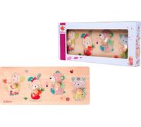 Eichhorn Puzzle Friends - con Piezas de puzle de 4 Pines para un Agarre Seguro, 18 x 12 cm, 5 Piezas, 100% Madera contrachapada de Tilo certificada FSC, a Partir de 1 año