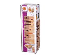 Eichhorn 100002466 Juego para apilar, Juego de Habilidad para Toda la Familia, Torre de Equilibrio Fabricada en Madera sin Tratar, Torre con 54 Piezas, Apto a Partir de 5 años