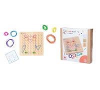 Eichhorn Tablero Montessori de geometría, con Gomas y Clavos, Madera FSC, 48 Tarjetas, Juego de motricidad y lógica, Desde 4 años (100006050)