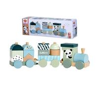 Eichhorn Tren de madera con 2 vagones y 13 bloques, 16 piezas, 29 cm