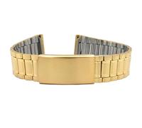 Eichmüller Correa de acero inoxidable en 12/14/16/18/20 mm, correa de eslabones plateada, oro, 18 mm, Acero inoxidable, Ninguno