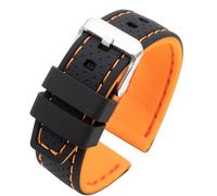 Eichmüller Correa de silicona en 20/22/24 mm, correa de silicona, negro, azul, rojo, amarillo, 22 mm, Silicona, Ninguno