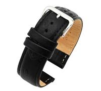 Eichmüller Correa para reloj de piel de becerro en relieve 12/14/16/18/20 mm, color negro, marrón y azul, 18 mm, Cuero, sin gema