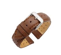 Eichmüller Rally - Correa de piel transpirable (20/22/24 mm), color negro, marrón y rojo, 22 mm, Cuero, sin gema