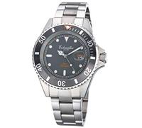 Eichmüller Reloj analógico de acero inoxidable para hombre con indicador de fecha de 200 m, bisel giratorio e índice luminoso, Pulsera