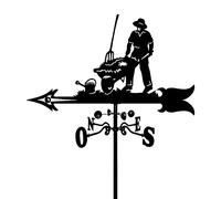 EICOFF Exquisito Farmer Veleta Veleta Indicador de dirección del Viento Veleta Herramientas de medición Acero Inoxidable Durable con Revestimiento antioxidante 35 * 50 CM para jardín Patio Adorno