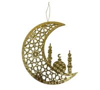 Eid Festival Moon and Star Wood Presing Decorative Front Door Colgante Colgante De Colgantes Ornamentos Familia Family Decoration Party Y Event Decoration