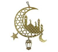 Eid Festival Moon and Star Wood Presing Decorative Front Door Colgante Colgante De Colgantes Ornamentos Familia Family Decoration Party Y Event Decoration