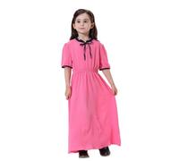 Eid Mubarak - Elegante vestido de manga larga para adolescentes, atuendo casual de fiesta, cómodo atuendo diario, Ramadán, hot pink, 10-11 años