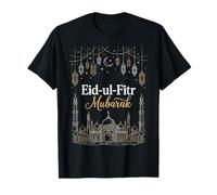 Eid-ul-Fitr Mubarak Mezquita Islámica Masjid Faroles Musulmanes Camiseta