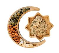 Eid Wooden Serving Tray, Star Design Serving Tray, Cakes Pastries Candy Holder, Food Display Table Decor, Wooden Platter for Restaurant, Eid Dessert Serving Tray, Wooden Tray for Pastries
