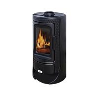 EIDER BIOMASA Estufa de Leña Royce - 11,8 kW - Hierro Fundido - Doble Combustión - hasta 230 m³ - Cristal Panorámico - Calefacción Salón - Certificada CE