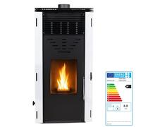 EIDER BIOMASA - Estufa de Pellets CERO REM - 10 kW - Calienta 200 m³ - Tolva 15 kg - Bajo Consumo 1,4-1,9 kg/h - Compacta 97x51x47 cm - Sin Conexión Eléctrica - Clase Energética A+