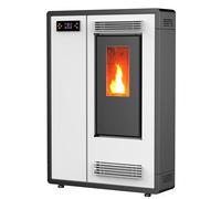 EIDER BIOMASA - Estufa de Pellets Estrecha Canalizable 8 kW - Ultra Compacta 91x24x93 cm - Calienta hasta 150 m³ - Tolva 13 kg - Cristal Limpio - Programable - Clase A+