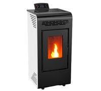 EIDER BIOMASA - Estufa de Pellets Power 9 Plus - 8,99 kW - Rendimiento 94% - Compacta 91x44x43 cm - Tolva 15 kg - Calienta hasta 180 m³ - Consumo 1,09-1,66 kg/h - Clase A+