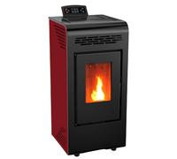 EIDER BIOMASA - Estufa de Pellets Power 9 Plus - 8,99 kW - Rendimiento 94% - Compacta 91x44x43 cm - Tolva 15 kg - Calienta hasta 180 m³ - Consumo 1,09-1,66 kg/h - Clase A+