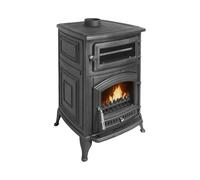 EIDER BIOMASA Estufa Leña ANTARES IRON con Horno - 16,28 kW - Fundición Completa - Horno 16×29×41 cm - Hasta 315 m³ - 91×59×61 cm - Clase A