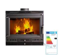 EIDER BIOMASA - Insertable de Leña Aurora Eco Iron 70 Ventilado - 13,43 kW - 66x43x70 cm - Calienta hasta 225 m³ - Estructura de Fundición - Rendimiento 78%