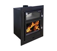 EIDER BIOMASA Insertable de Leña Insert Aston Horno - 13,1 kW - con Horno - Rendimiento 78% - hasta 255 m³ - Doble Combustión - Certificada CE