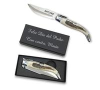 EIDER Navaja Clasica de Albacete Personalizada Con Nombre, Regalo Elegante (CIERVO)