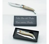 EIDER Navaja Clasica de Albacete Personalizada Con Nombre, Regalo Elegante (HUESO ESPAÑA)